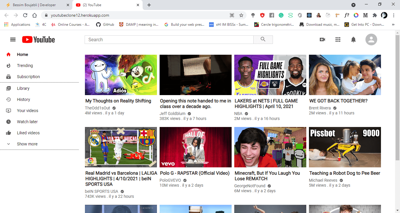 YouTube Clone
